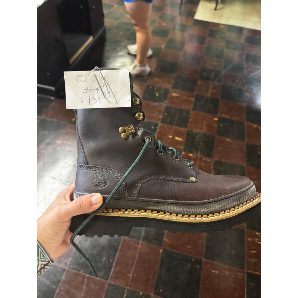 Georgia Boot Georgia Giant G8274 Mens 9 W Brown Leather 8 Inch Work Boots